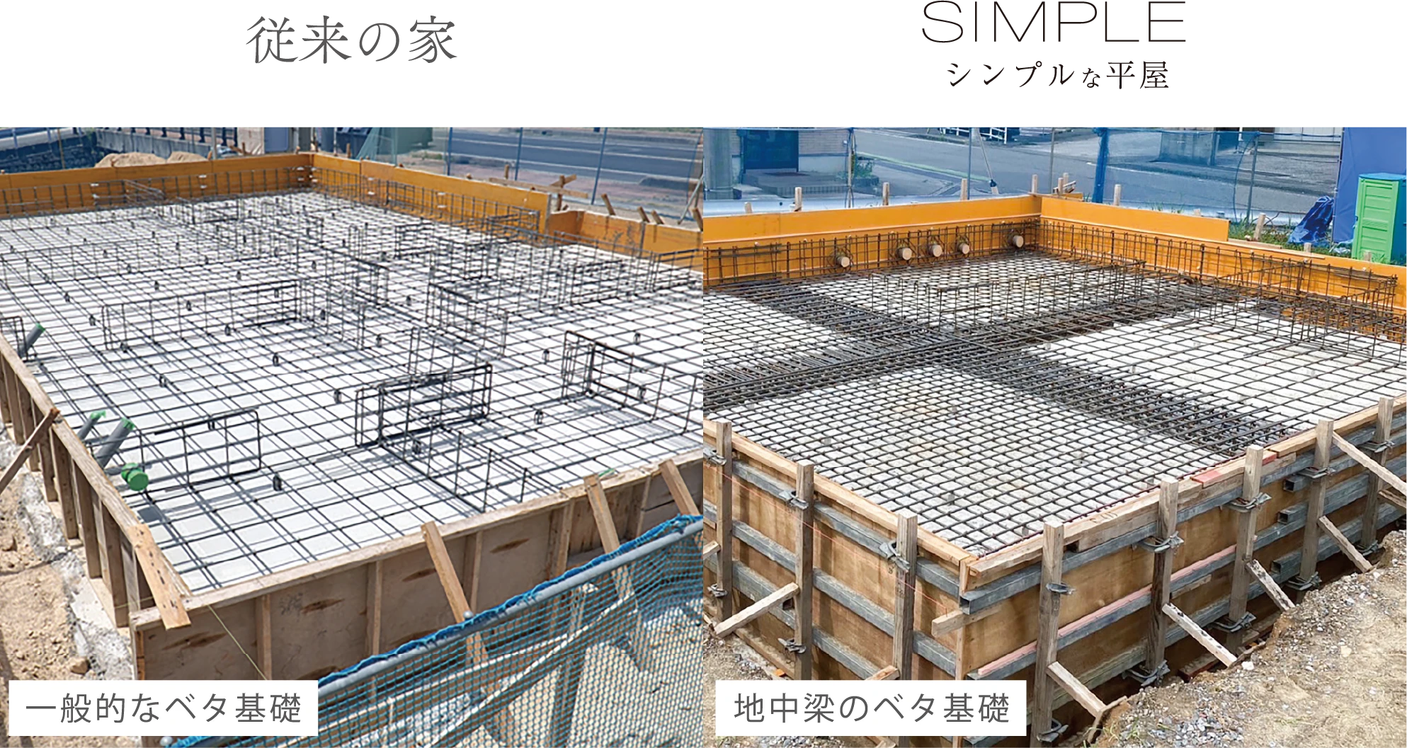 従来の家の基礎 / シンプルな平屋の基礎